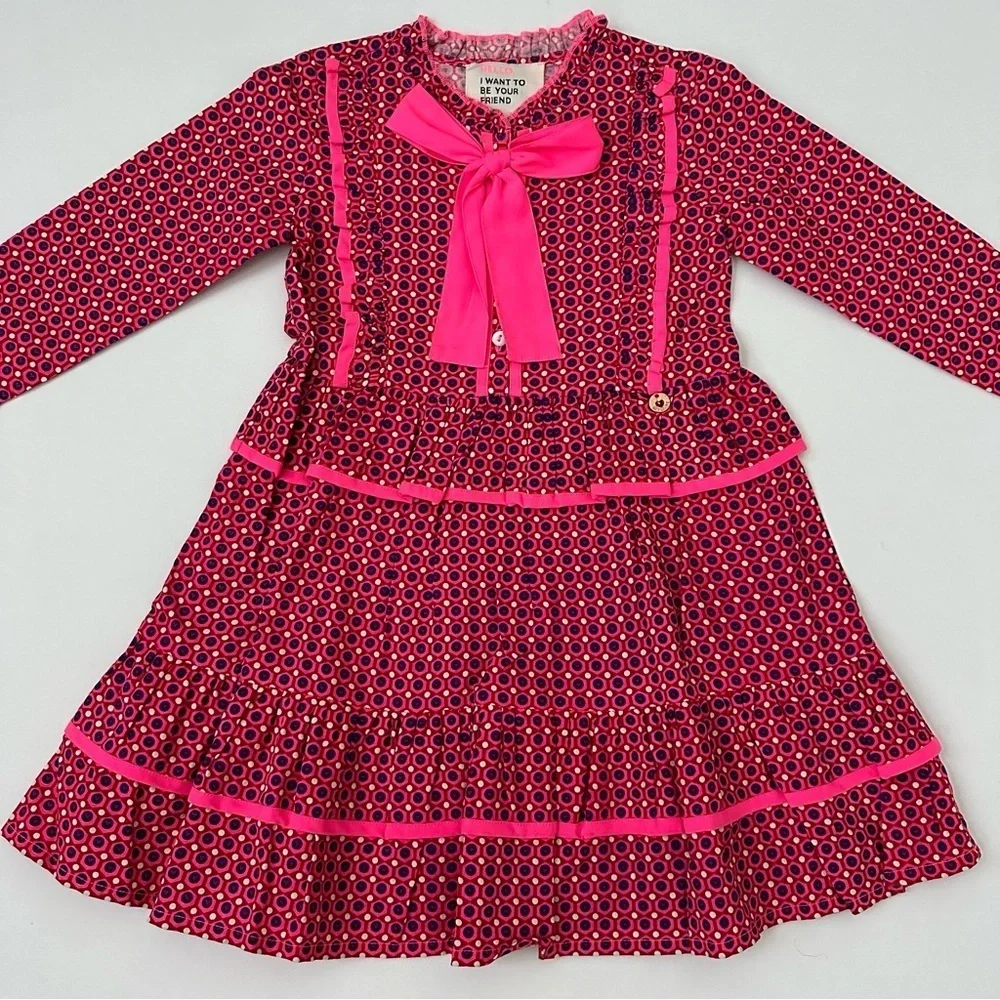 Mim-Pi Long Sleeve Dress Size 104/4 Toddler Girl